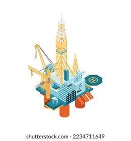 Composición de los trabajadores de la industria petrolífera isométrica con imagen industrial en ilustración vectorial en blanco