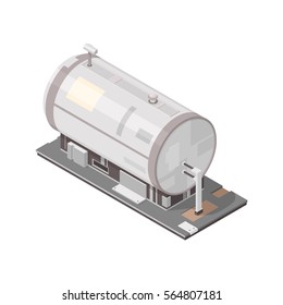 Isometric Oil Storage Tank Icon.