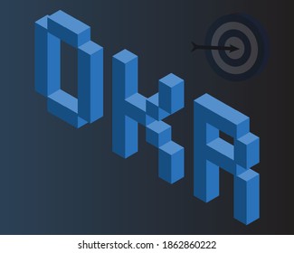 banner de okr isométrica (resultados clave objetivos)