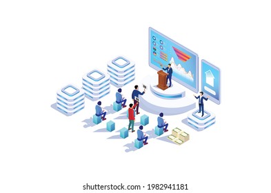 Isometric Online Auction Illustration, Web Banners, Suitable for Diagrams, Infographics, Book Illustration, Game Asset, And Other Graphic Related Assets