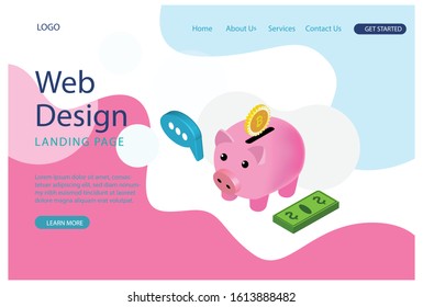 Isometric Online banking modern flat design . Electronic bank and people concept. Landing page template. Conceptual isometric vector illustration Suitable for Diagrams, Infographics, Game Asset