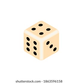 Isometrische Online-Casino-Komposition mit Bild von Glücksspielwürfen einzeln auf unscharfem Hintergrund, Vektorgrafik