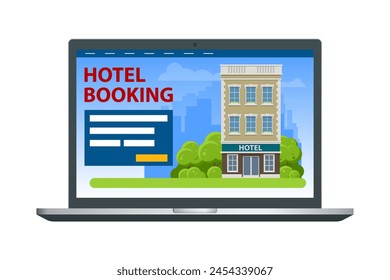 Isometric online hotel booking concept. Buying ticket with smartphone. People booking hotel and search reservation for holiday. Smartphone maps gps location.