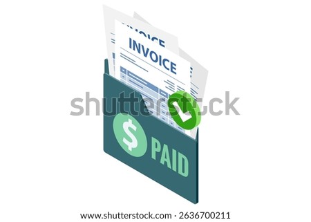 Isometric Online payment and invoice system isometric vector. Digital financial services icon coins for banking and e-commerce design.