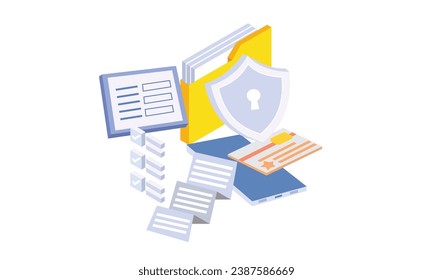 Isometric Online payment security.on white background.3D design.isometric vector design Illustration.