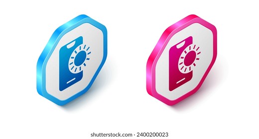Isometric Online sports betting icon isolated on white background. Sport bet bookmaker. Betting online make money. Hexagon button. Vector