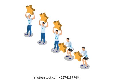 Concepto de encuesta Isometric Online con caracteres. ilustración aislada en fondo blanco, puede utilizarse para banner web, infografías, . Adecuado para diagramas, activo relacionado con gráfico