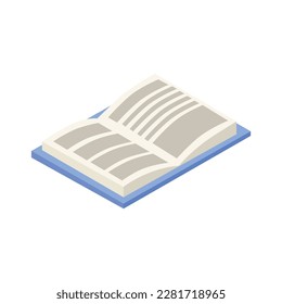 Isometric open book icon on white background vector illustration