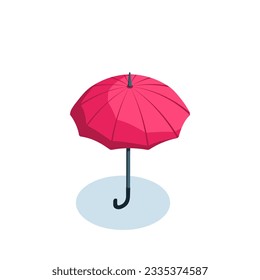 isometric open umbrella icon in color on a white background, reliable weather protection or in business