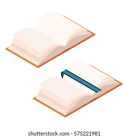 Isometric opened book
