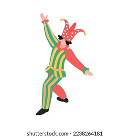 Isometric opera ballet theatre composition with isolated human character of theatrical performer in costume vector illustration