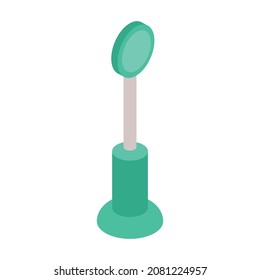 Isometric ophthalmology composition with isolated stick for inserting eye lens vector illustration