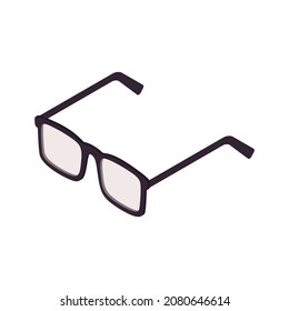 Isometric ophthalmology composition with isolated wearable glasses vector illustration