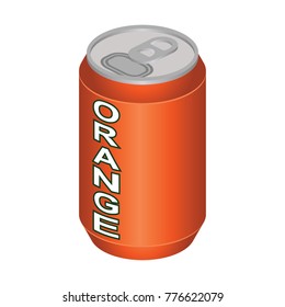 Isometric Orange Soda Can