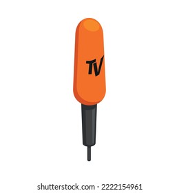 Isometric orange tv professional microphone icon 3d vector illustration