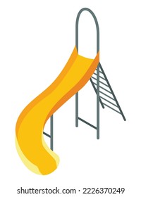 Isometric outdoor water pool design element. Creative water slide. Summer vacation concept vector illustration. Aqua park symbol
