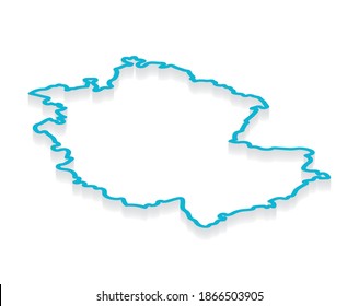 contorno isométrico del mapa de Alemania - ilustración vectorial