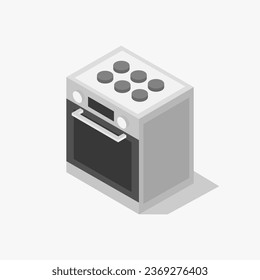 Isometric oven illustrated in vector