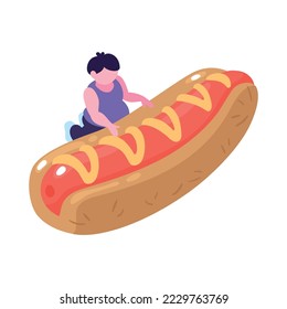 Composición de glutonía isotípica con caracteres humanos en la ilustración vectorial de fondo en blanco