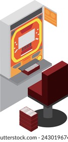 Isometric pachinko machine image material