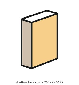O pacote isométrico fica na vertical sobre a ilustração de fundo limpo