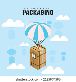 isometric packaging cartel with box