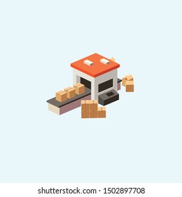 Isometric Packing Machine for industrial background