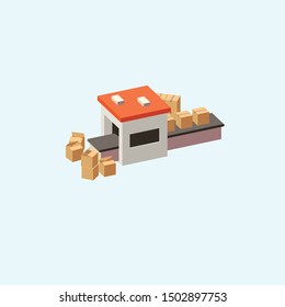 Isometric Packing Machine for industrial background