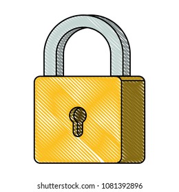 isometric padlock isolated icon