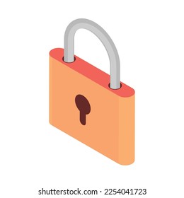 icono de seguridad de candado isométrico aislado