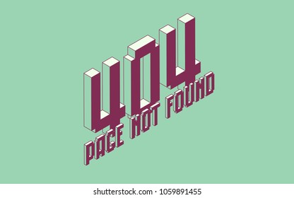 Isometric Page not found title on green background.