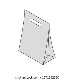 Isometric paper bag isolated on white background. Vector illustration