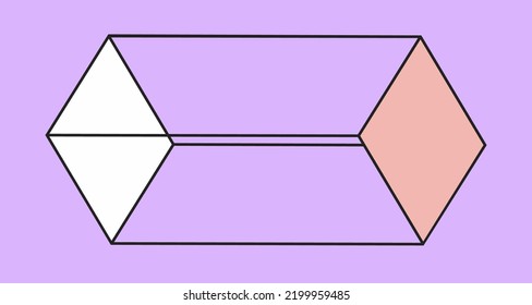 Isometric Parallelepiped. Geometric Shape. Vector.