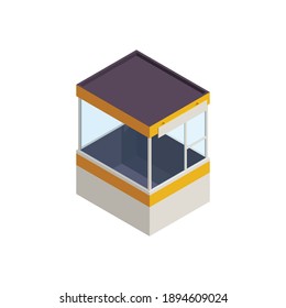 Isometric parking booth toll isometric icon vector illustration
