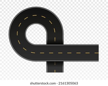 Isometric part road. Interchange for creating realistic layouts and highways. Urban traffic and change of direction. Bridge and structure. Crossroad and track concept. Isometric vector illustration