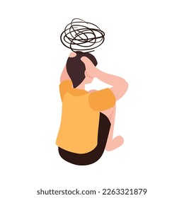 Isometric partners husband wife conflict quarreling family domestic abuse composition vector illustration