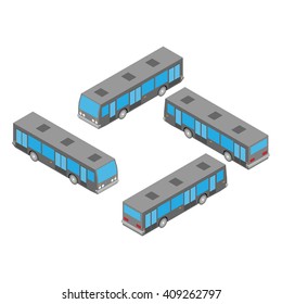  isometric  passenger bus on the white background