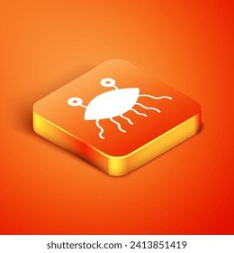 Isometric Pastafarianism icon isolated on orange background.  Vector Illustration