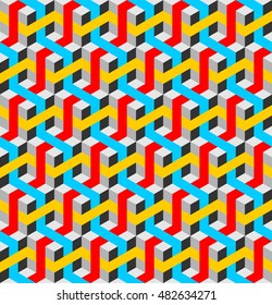 Isometric pattern, architectural background, vector illustration