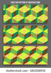 Isometric pattern covers. Modern design. Cool colorful backgrounds. Applicable for Banners, Placards, Posters, Flyers, wall decoration. smooth pastel color seamless  pattern.