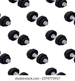Isometric pattern of dumbbells. Vector