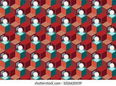 Isometric pattern, Retro color, Modern Design, Vector illustration, EPS 10.