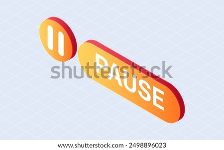 Isometric pause isolated on white background