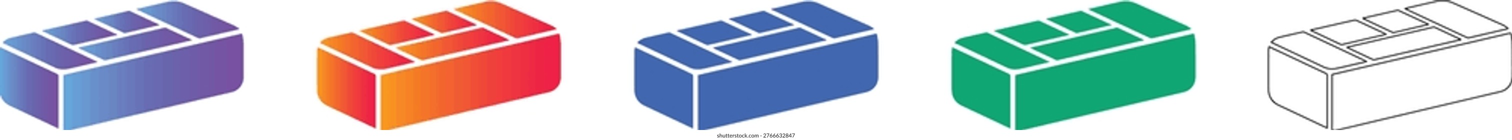Isometric Paving Brick Icons vol 1890