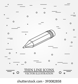 Isometric pencil on white background. For web design and application interface, also useful for infographics.Thin line icon. Vector illustration.