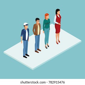 Isometric people 3d