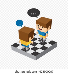 isometric people cartoon