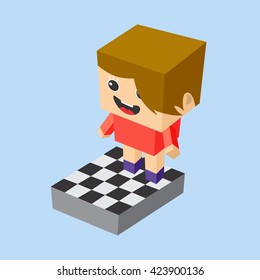 isometric people cartoon