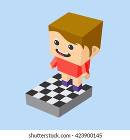 isometric people cartoon