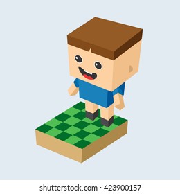 isometric people cartoon